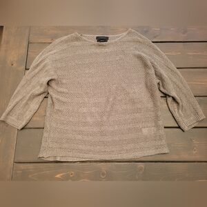 Tahari green linen 3/4 sleeve sweater size large